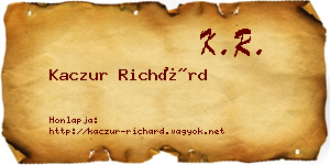 Kaczur Richárd névjegykártya