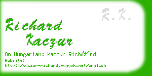 richard kaczur business card